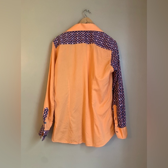 Satoria napoletana button down shirt mixed prints made in Italy - Picture 5 of 8